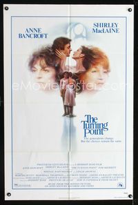 b662 TURNING POINT one-sheet poster '77 artwork of Shirley MacLaine & Anne Bancroft by John Alvin!