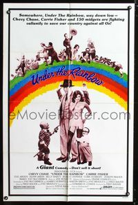 b668 UNDER THE RAINBOW one-sheet poster '81 Chevy Chase, Carrie Fisher & 150 Wizard of Oz midgets!