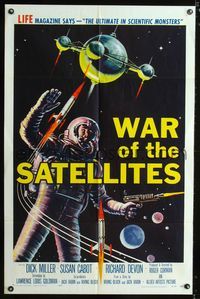 b679 WAR OF THE SATELLITES one-sheet poster '58 Roger Corman, fantastic outer space sci-fi artwork!