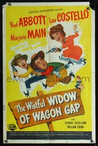 b012 WISTFUL WIDOW OF WAGON GAP one-sheet '47 Bud Abbott & Lou Costello chased by Majorie Main!