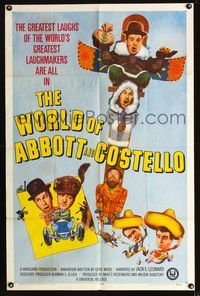 b015 WORLD OF ABBOTT & COSTELLO one-sheet movie poster '65 Bud & Lou's greatest laughmakers!