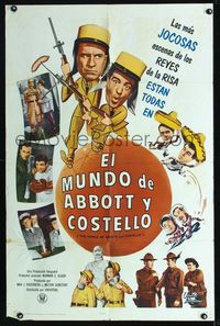 b016 WORLD OF ABBOTT & COSTELLO Spanish/U.S. one-sheet '65 Bud & Lou's greatest laughmakers, different!