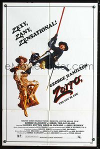 b710 ZORRO THE GAY BLADE one-sheet movie poster '81 zany flamboyant masked hero George Hamilton!