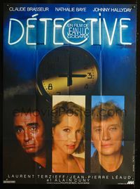 c402 DETECTIVE French one-panel movie poster '85 Jean-Luc Godard, Claude Brasseur, Nathalie Baye