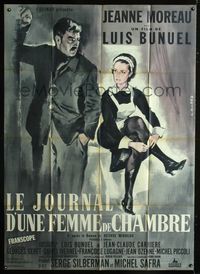 c405 DIARY OF A CHAMBERMAID B French one-panel '65 Bunuel, art of Jeanne Moreau by Georges Allard!
