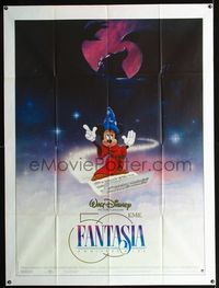 c428 FANTASIA French one-panel poster R90s great image of Mickey Mouse, Disney musical classic!