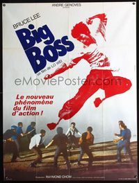 c437 FISTS OF FURY French one-panel movie poster '73 Bruce Lee is the Big Boss, kung fu classic!