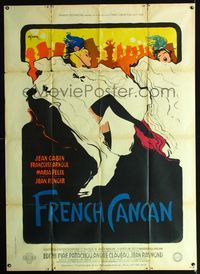 c443 FRENCH CANCAN style B French one-panel '55 Jean Renoir, Jean Gabin, great sexy art by Gruay!
