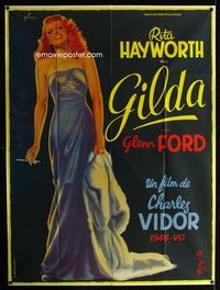 c451 GILDA French one-panel movie poster R72 sexiest art of smoking Rita Hayworth by Grinsson!