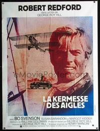 c459 GREAT WALDO PEPPER French one-panel poster '75 cool different image of pilot Robert Redford!