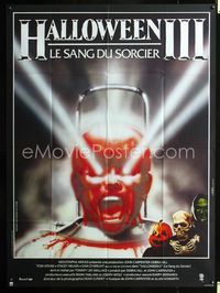 c464 HALLOWEEN III French one-panel poster '82 Season of the Witch, wild different art by Landi!