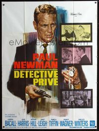 c467 HARPER French one-panel movie poster '66 great different artwork of Paul Newman with gun!