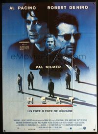 c469 HEAT French one-panel movie poster '95 Al Pacino, Robert De Niro, Val Kilmer