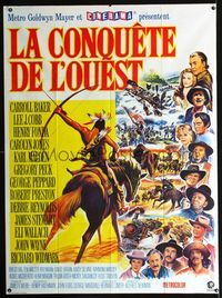 c475 HOW THE WEST WAS WON French one-panel movie poster R70s John Ford Cinerama epic!