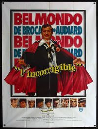 c481 INCORRIGIBLE French one-panel movie poster '75 Philippe de Broca, Jean-Paul Belmondo