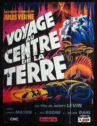 c490 JOURNEY TO THE CENTER OF THE EARTH French 1p R90s Jules Verne, great different Grinsson art!