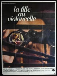 c503 LA FILLE AU VIOLONCELLE French one-panel movie poster '73 great voyeur close up image!