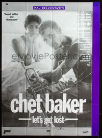 c526 LET'S GET LOST French one-panel poster '88 Bruce Weber, great image of Chet Baker with trumpet!