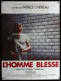 c527 L'HOMME BLESSE French one-panel movie poster '83 Patrice Chereau, Jean-Hugues Anglade