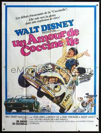 c532 LOVE BUG French one-panel movie poster '69 Disney, Volkswagen Beetle race car Herbie!