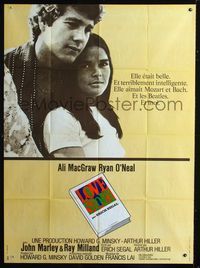 c533 LOVE STORY French one-panel movie poster '70 great image of Ali MacGraw & Ryan O'Neal!