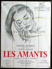 c535 LOVERS French one-panel poster R67 Louis Malle, great art of Jeanne Moreau by Georges Allard!