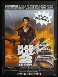c537 MAD MAX 2: THE ROAD WARRIOR French 1p R83 different art of Mel Gibson returning as Mad Max!