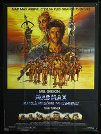 c538 MAD MAX BEYOND THUNDERDOME French 1panel '85 art of Mel Gibson & Tina Turner by Richard Amsel!