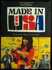 c540 MADE IN U.S.A. French one-panel poster '66 Jean-Luc Goddard, sexy Anna Karina by Ferracci!