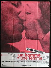c544 MAN & A WOMAN French one-panel R70s Claude Lelouch, Anouk Aimee & Trintignant by Ferracci!