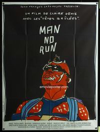 c546 MAN NO RUN French one-panel movie poster '89 Claire Denis, cool artwork by M. Vielfaure!