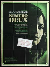 c575 NUMBER TWO French one-panel poster '75 Jean-Luc Godard, cool image of Sandrine Battistella!