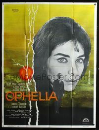 c579 OPHELIA French one-panel poster '63 Claude Chabrol's Hamlet, cool art by Jouineau Bourduge!