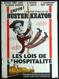 c580 OUR HOSPITALITY French one-panel movie poster R60s classic Buster Keaton, great image!