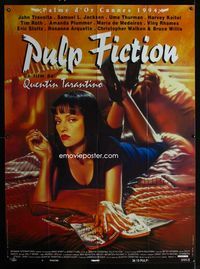 c605 PULP FICTION French one-panel movie poster '94 sexiest Uma Thurman, Quentin Tarantino