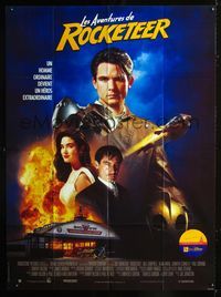 c613 ROCKETEER French one-panel movie poster '91 Jennifer Connelly, Bill Campbell, Disney!