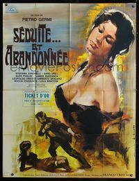 c623 SEDUCED & ABANDONED French one-panel '64 art of sexy Stefania Sandrelli by Georges Allard!