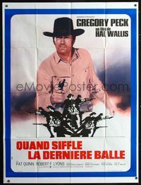 c630 SHOOT OUT French one-panel movie poster '71 great image of gunfighter Gregory Peck!