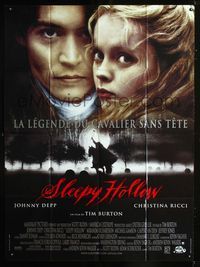 c632 SLEEPY HOLLOW French one-panel movie poster '99 Johnny Depp, Christina Ricci, heads will roll!