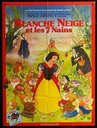c634 SNOW WHITE & THE SEVEN DWARFS French one-panel movie poster R83 Walt Disney cartoon classic!
