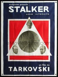 c641 STALKER French one-panel movie poster '79 Andrej Tarkovsky, Russian sci-fi, cool Bougrine art!