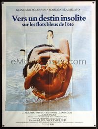 c647 SWEPT AWAY French one-panel movie poster '78 Giancarlo Giannini, Lina Wertmuller, sexy image!
