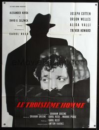 c654 THIRD MAN French one-panel movie poster R60s Carol Reed, Orson Welles classic film noir!