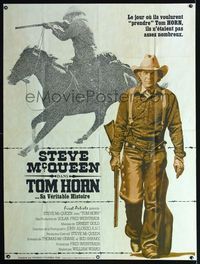 c660 TOM HORN French one-panel movie poster '80 full length cowboy Steve McQueen!