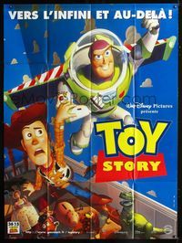 c664 TOY STORY French one-panel movie poster '95 Disney & Pixar CG cartoon, Woody & Buzz Lightyear!