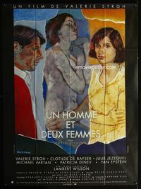 c672 UN HOMME ET DEUX FEMMES French one-panel '91 Valerie Stroh, A Man and Two Women, Bastow art!