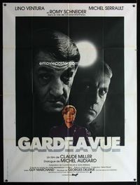 c673 UNDER SUSPICION French one-panel movie poster '81 Romy Schneider, Lino Ventura, Garde a Vue!