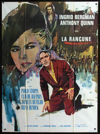 c682 VISIT French one-panel movie poster '64 art of Ingrid Bergman & Anthony Quinn by Vanni Tealdi!