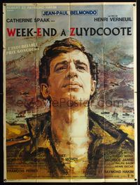 c690 WEEKEND AT DUNKIRK French one-panel poster '65 great artwork of Jean-Paul Belmondo by Ferracci!