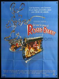 c693 WHO FRAMED ROGER RABBIT French one-panel poster '88 Robert Zemeckis animation/live action!